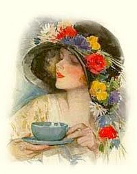 lady having cup of tea